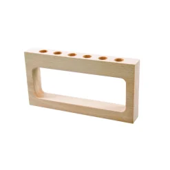 Support pour 6 tubes en bois de hêtre naturel