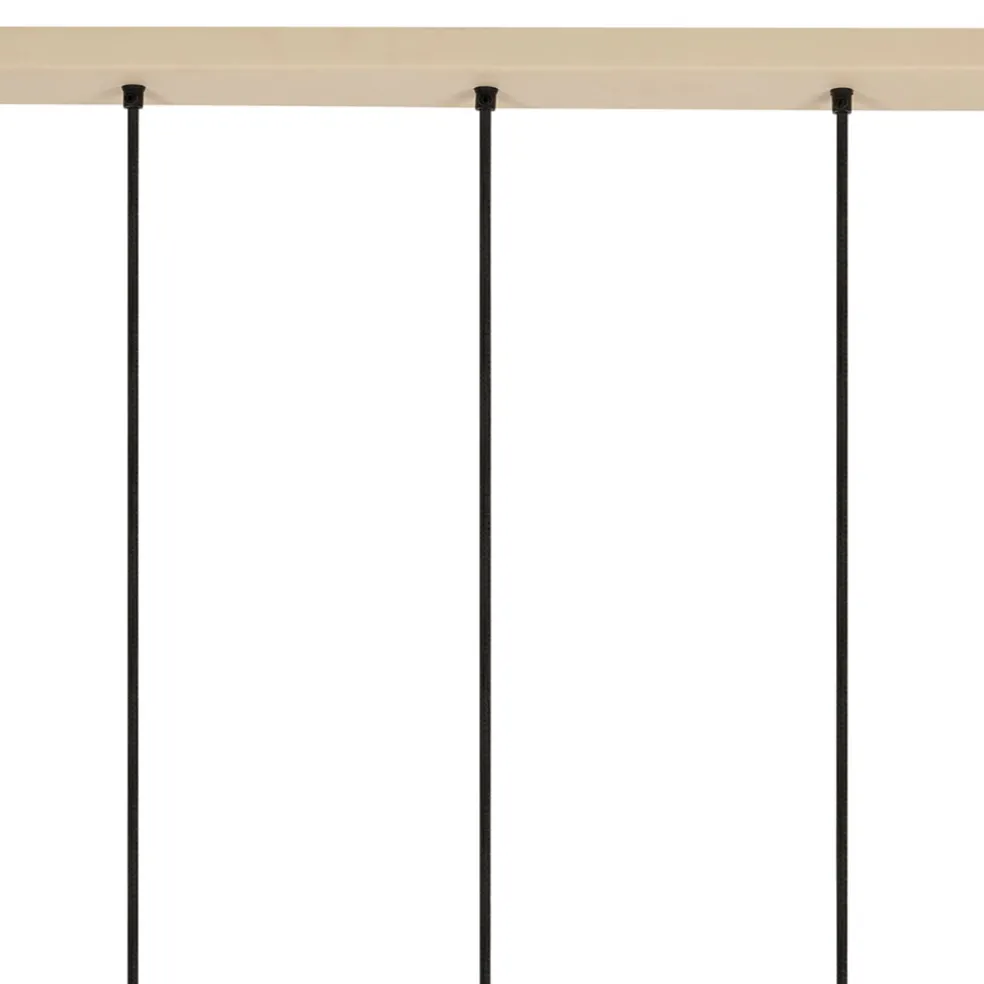 Suspension 5 lampes en fer et manguier sable L114cm - Ferese