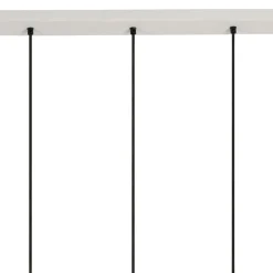 Suspension 5 lampes en fer et manguier blanc L114cm - Ferese