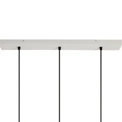 Suspension 3 lampes en fer et manguier blanc L66cm - Ferese