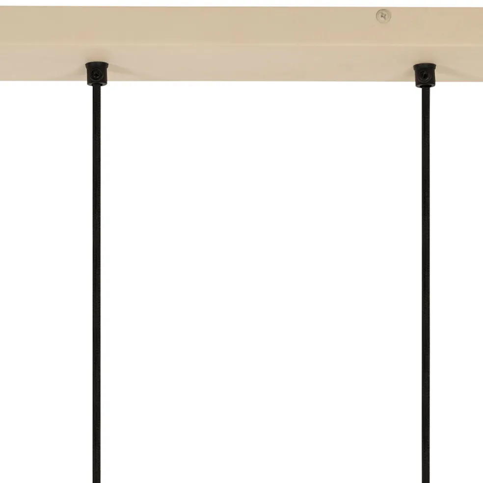 Suspension 3 lampes en fer et manguier sable L66cm - Ferese