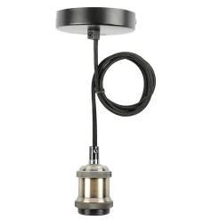 Suspension antique dore - e27 - cable 70 cm
