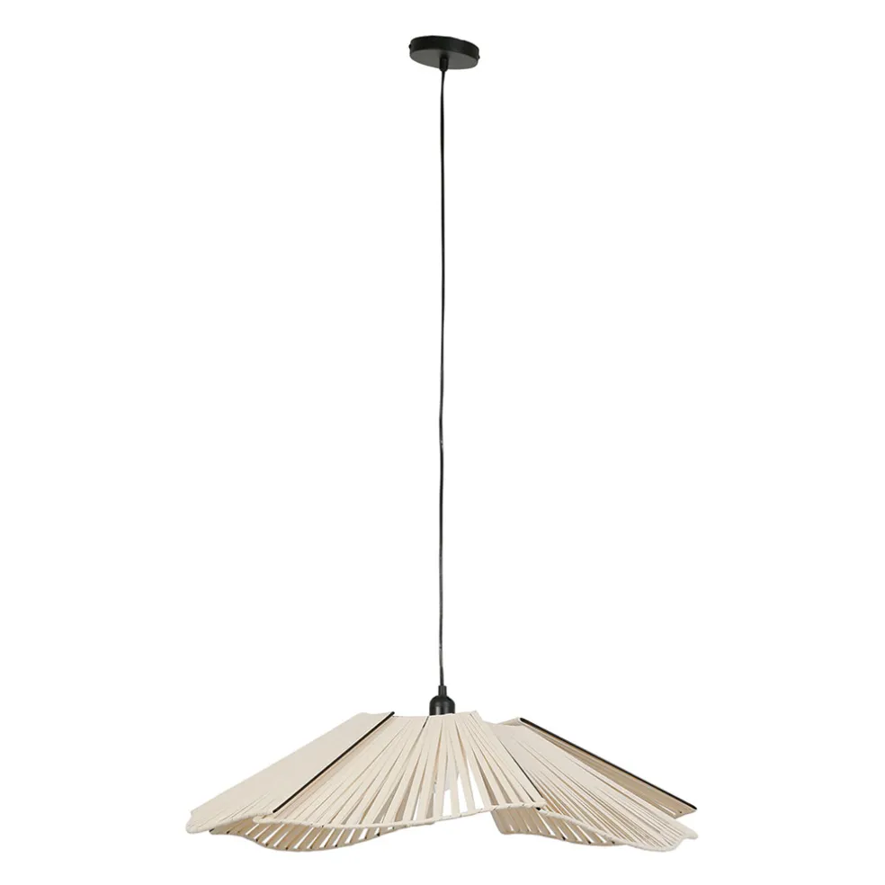 Suspension bohème en coton d41cm crème - Plaka