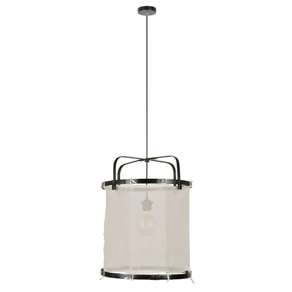 Suspension en bambou d35cm noir - hikari