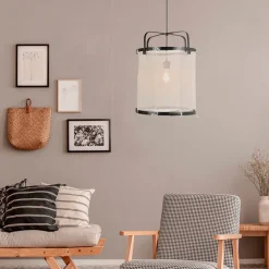 Suspension en bambou d35cm noir - hikari