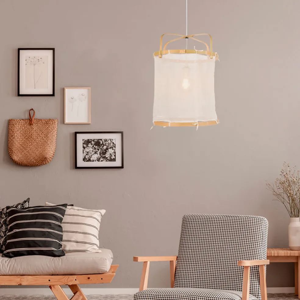 Suspension en bambou d35cm naturel - hikari