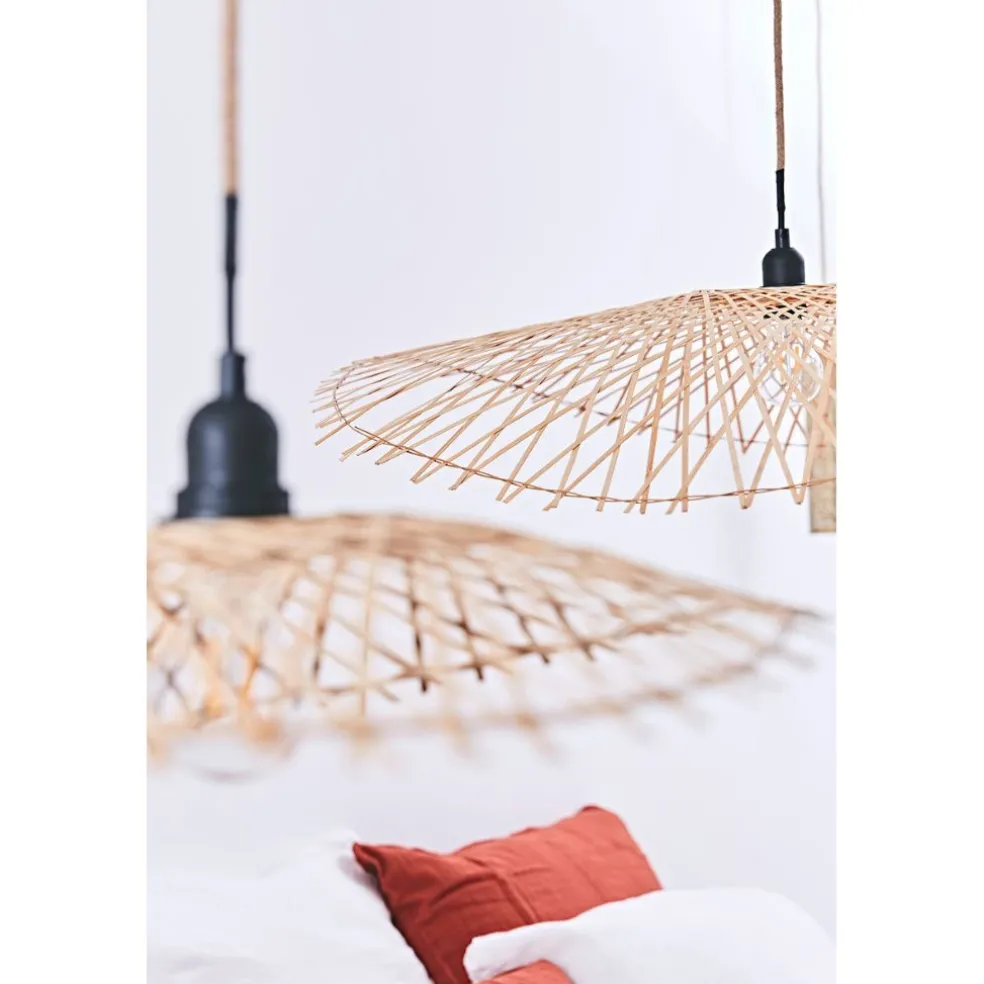 Suspension en bambou et fer naturel 82x80cm - Bambou