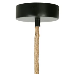 Suspension en corde de papier et fer d50cm noir - Calyp