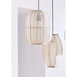 Suspension en coton et fer écru non électrifiée d28xh35cm - Enigma