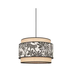 Suspension en coton et raphia d38cm naturel et noir - milo