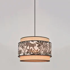 Suspension en coton et raphia d38cm naturel et noir - milo