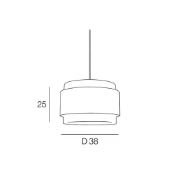 Suspension en coton et raphia d38cm naturel et noir - milo