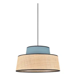 Suspension en coton et raphia d38cm pétrole - Mallorca
