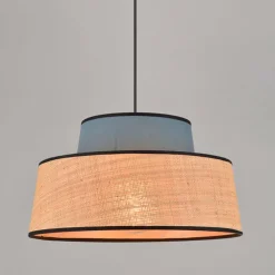 Suspension en coton et raphia d38cm pétrole - Mallorca