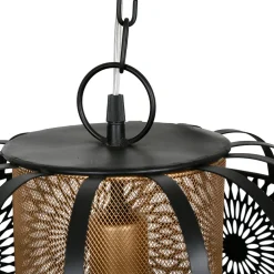 Suspension en fer d30.5cm noir et doré - rosalie