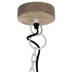 Suspension en fer et manguier blanc d82cm - Ferese