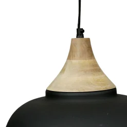 Suspension en fer et manguier d35cm noir mat - Lausel