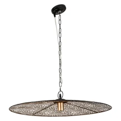 Suspension en fer noir h12.5cm - Palmier