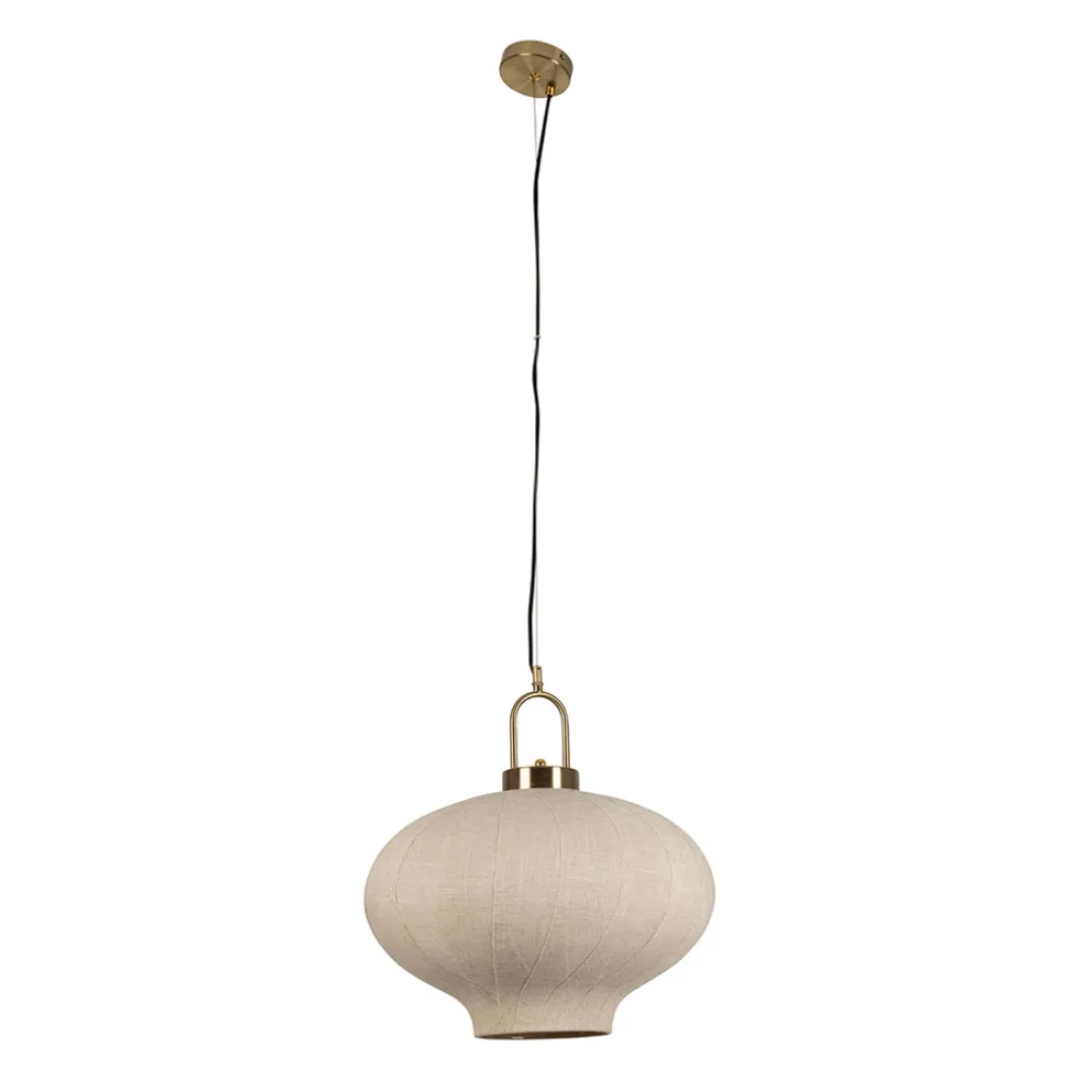 Suspension en lin blanc cassé et doré d45cm - Calypso