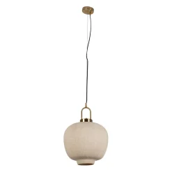 Suspension en lin blanc cassé et doré d35cm - Calypso