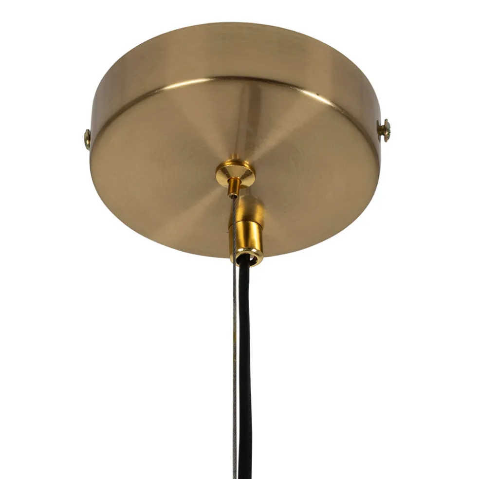 Suspension en lin blanc cassé et doré d35cm - Calypso