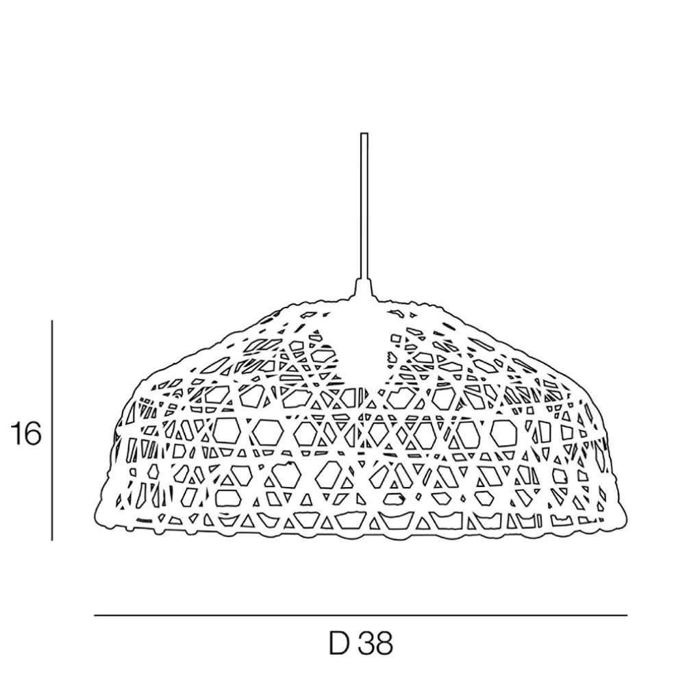 Suspension en métal et rotin d38cm naturel - bendor