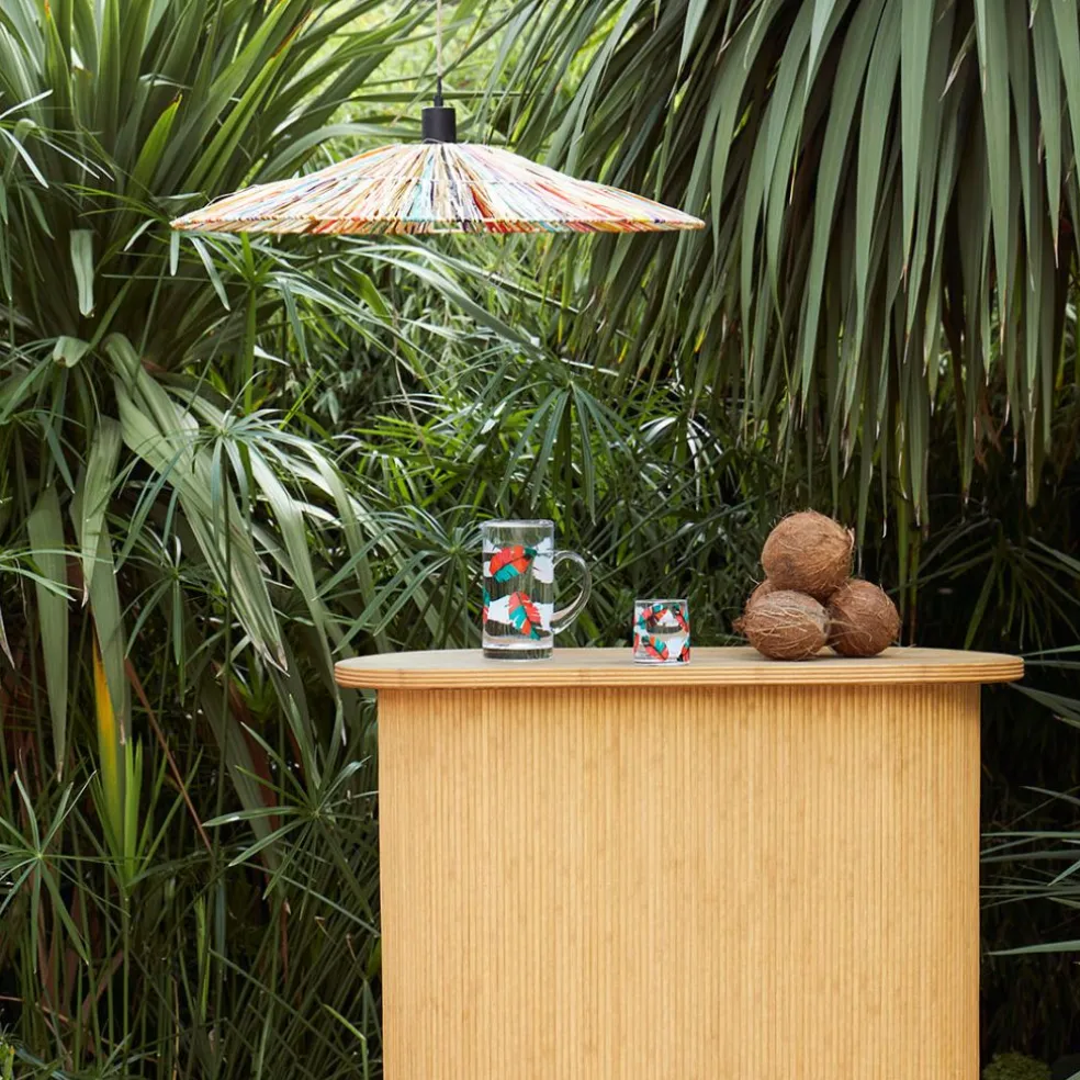 Suspension en raphia multicolore D77cmcm non électrifiée - Seguia