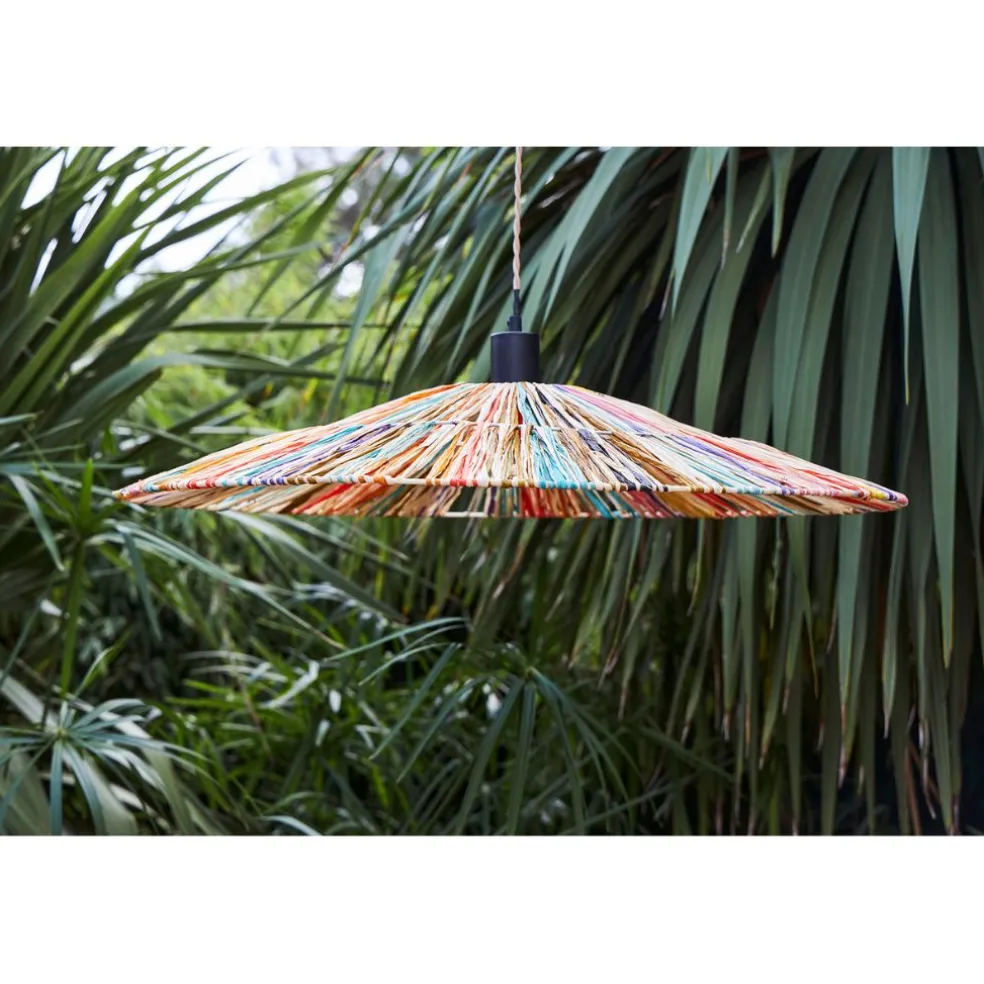 Suspension en raphia multicolore D77cmcm non électrifiée - Seguia