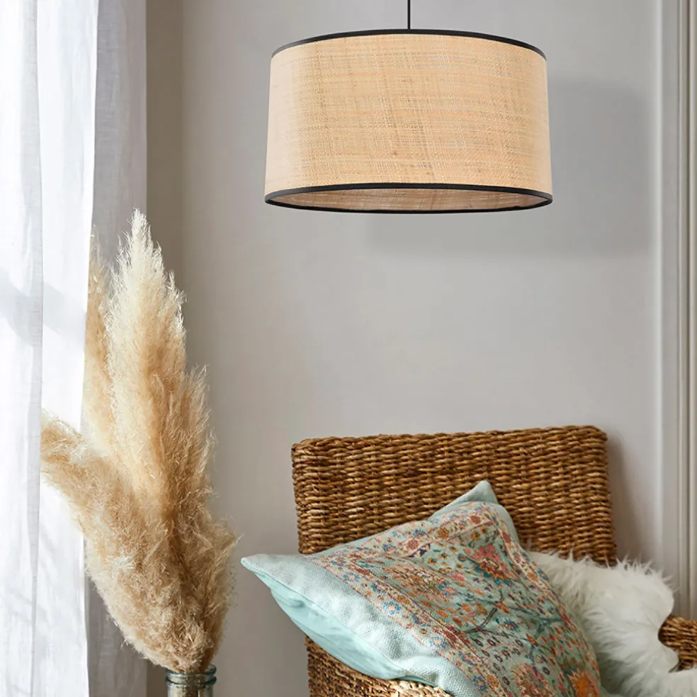 Suspension en raphia naturel d38cml - Cylindre