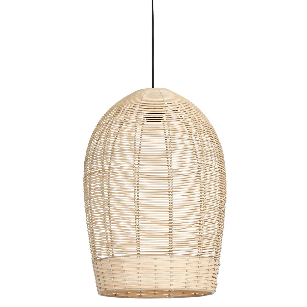 Suspension en rotin naturel et fer d34cm - Bohème