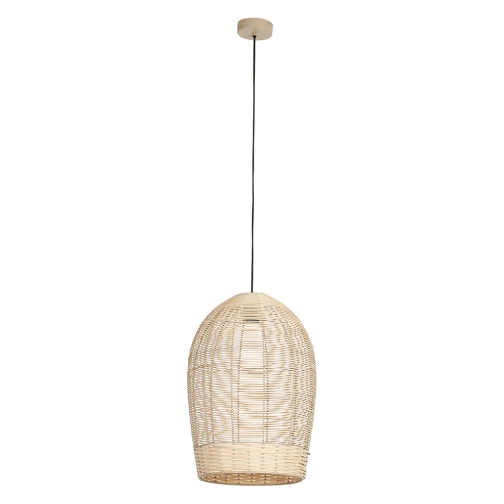 Suspension en rotin naturel et fer d34cm - Bohème