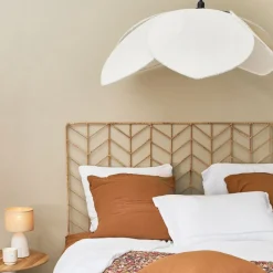 Suspension en tissu et frêne d110x39cm écru - Bouclette