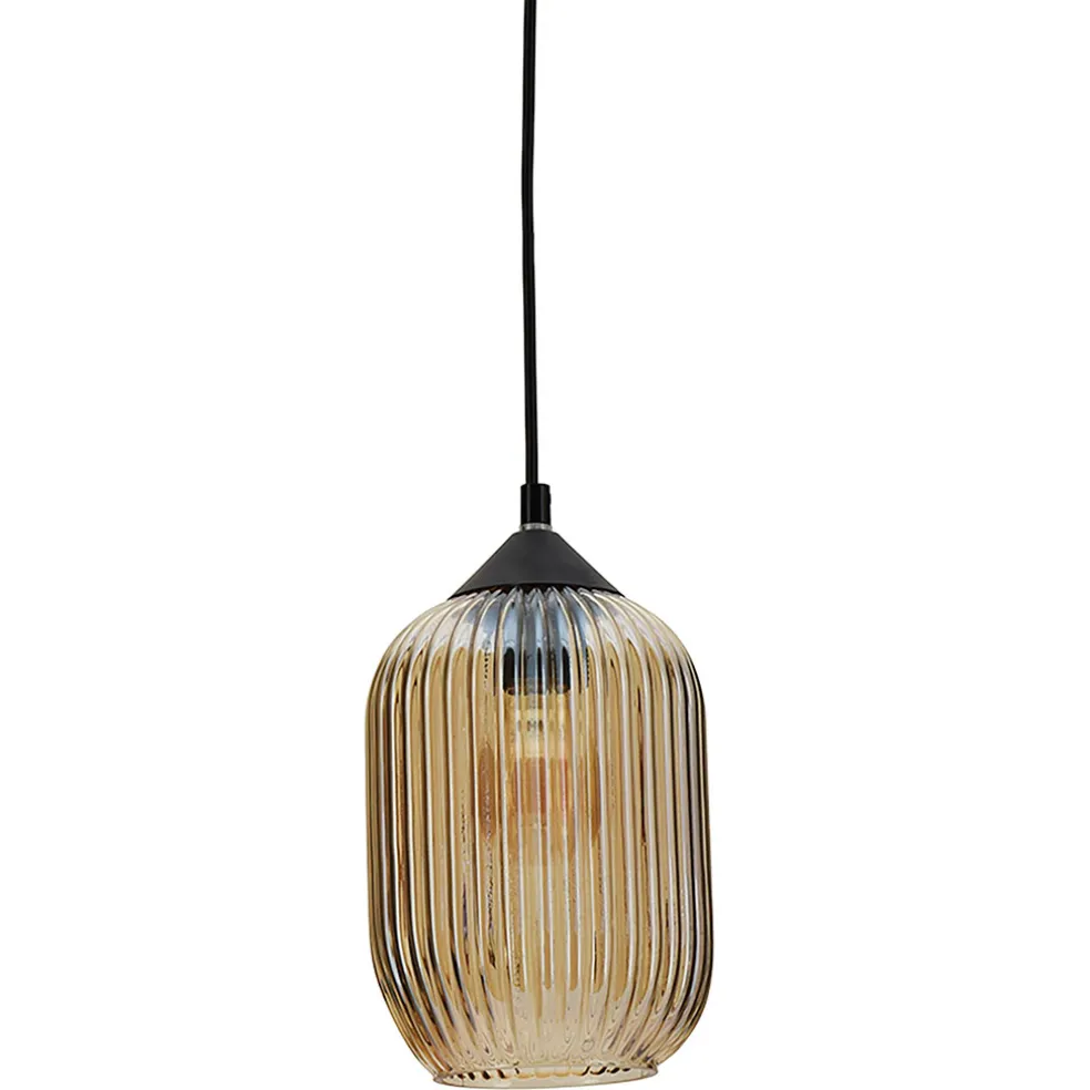 Suspension en verre ambre d14cm - Tahara