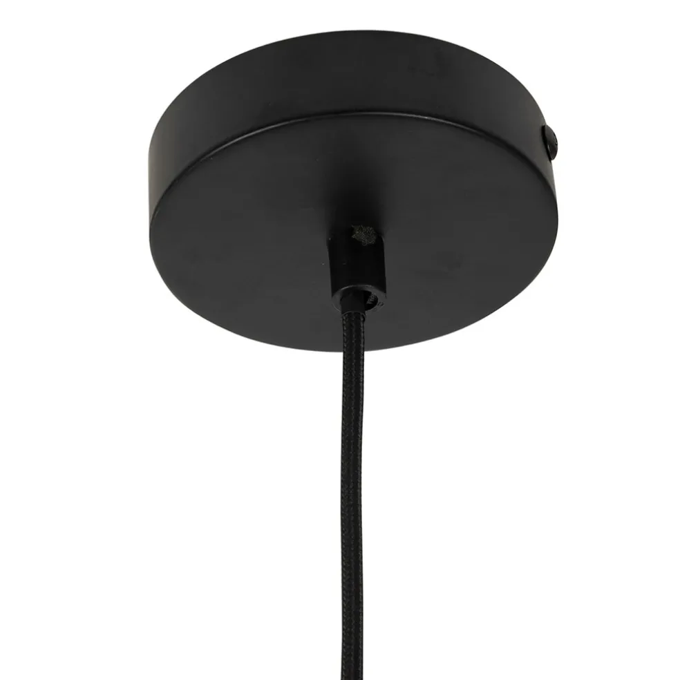 Suspension en verre ambre et fer d22x33cm - Lumi