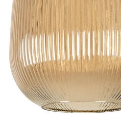 Suspension en verre ambre et fer d22x33cm - Lumi