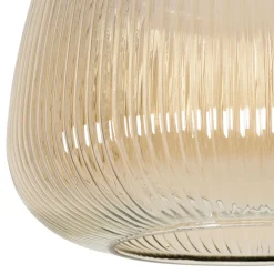 Suspension en verre et fer d26x22cm ambre - Lumi
