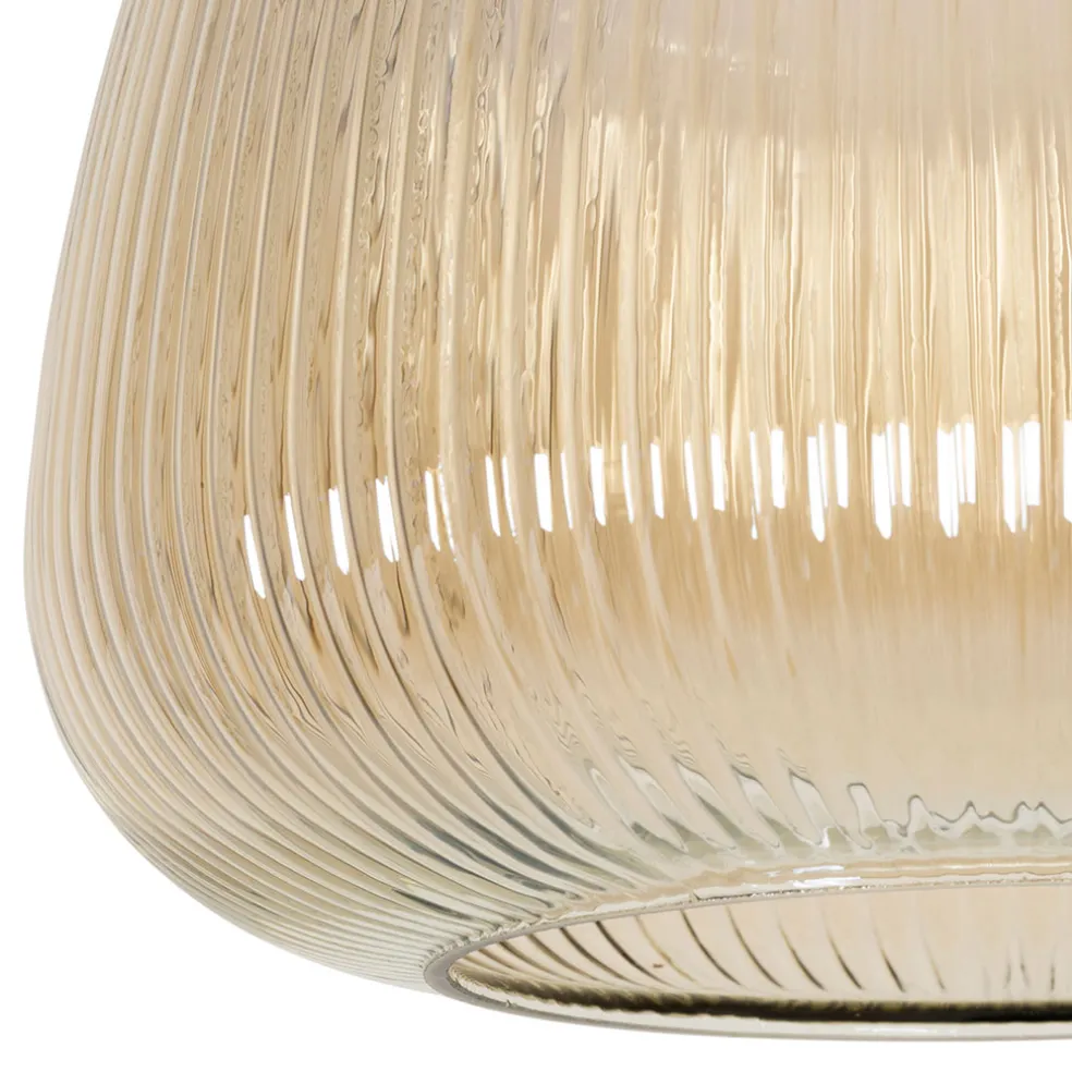 Suspension en verre et fer d26x22cm ambre - Lumi