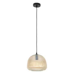 Suspension en verre et fer d26x22cm ambre - Lumi