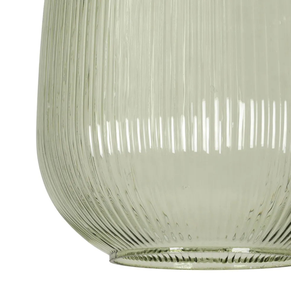 Suspension en verre et fer vert clair d22.5xh33cm - Lumi