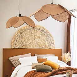 Suspension japandi en jute couleur lin naturel d110cm - Japandi