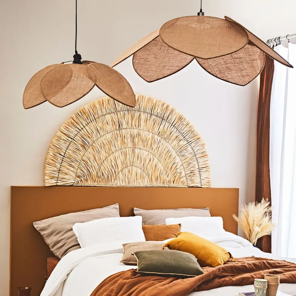 Suspension japandi en jute couleur lin naturel d110cm - Japandi