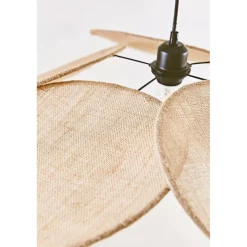 Suspension japandi en jute couleur lin naturel d70cm