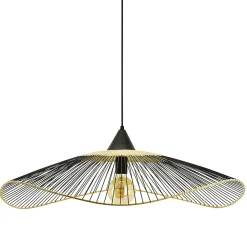 Suspension métal et rotin noir d80cm - Vagala