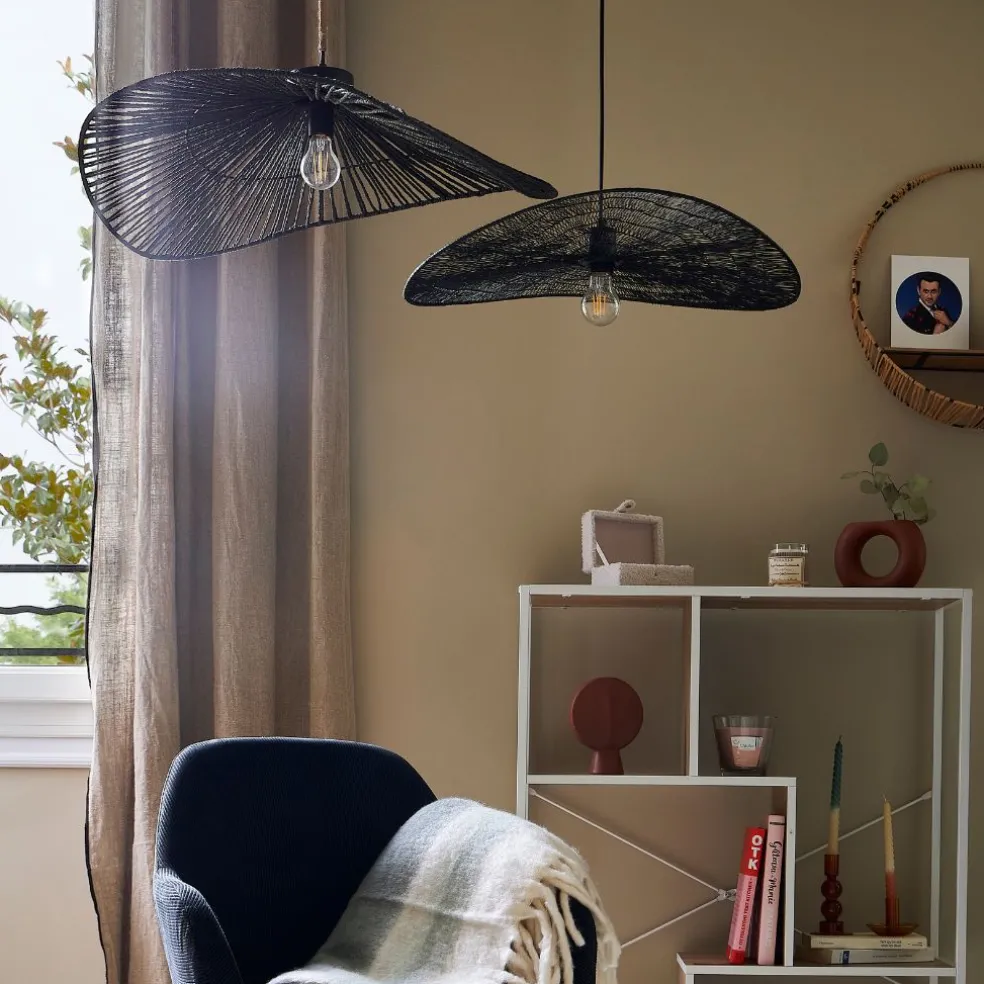 Suspension non electrique en fer naturel et noir d60xh34cm - Organic