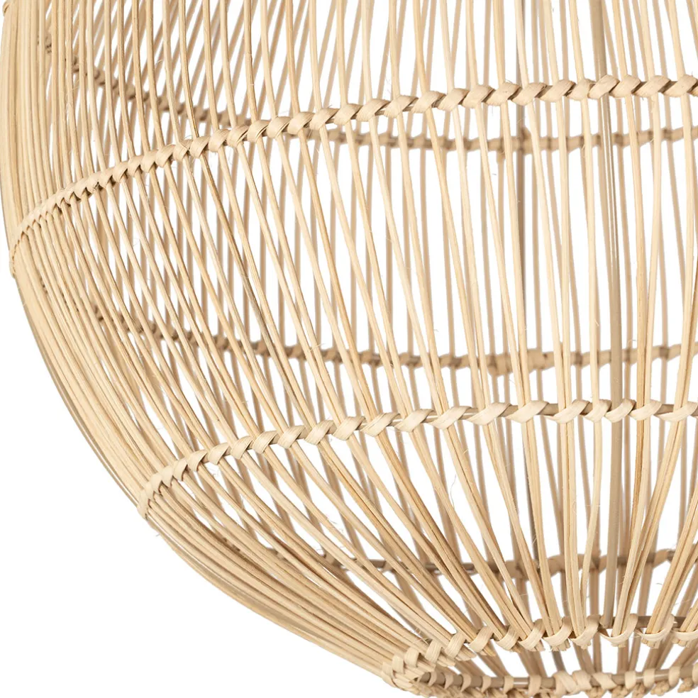 Suspension non électrique en rotin et fer naturel d40cm - Brasil