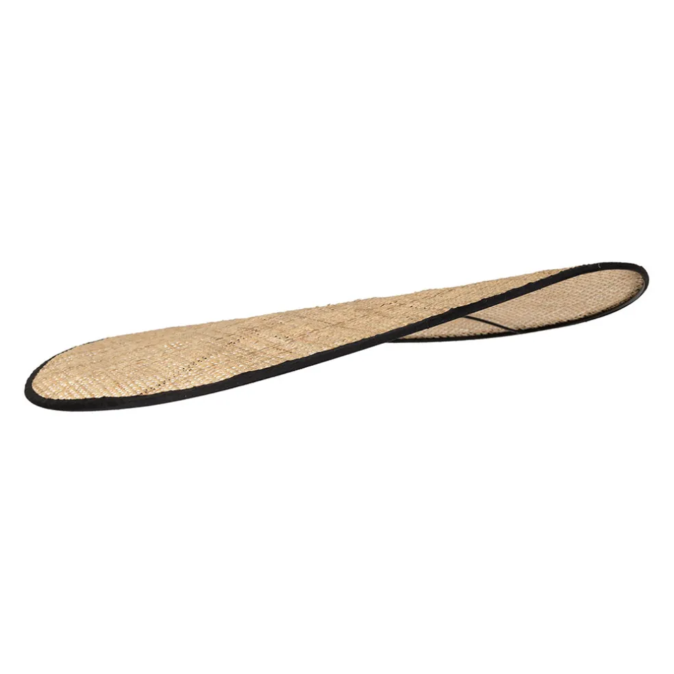 Suspension non électrique en rotin naturel et noir d54cm - Yucata