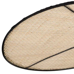 Suspension non électrique en rotin naturel et noir d54cm - Yucata