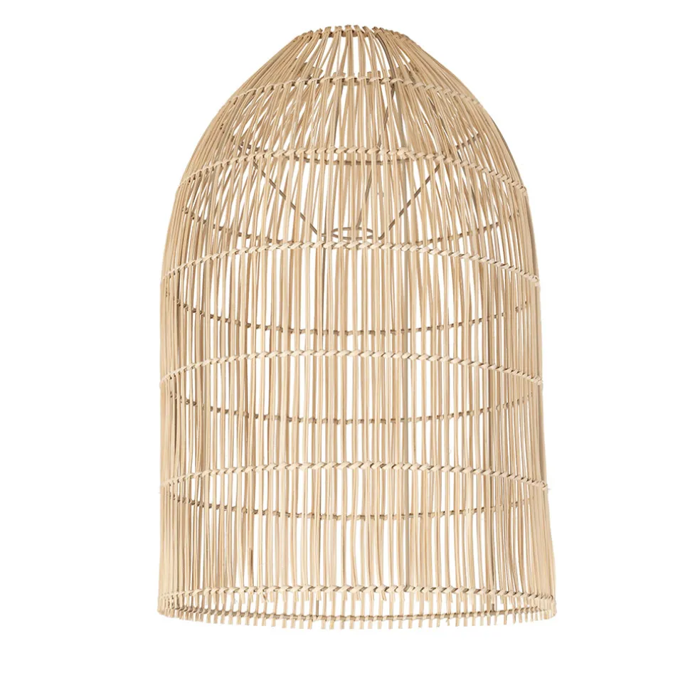 Suspension non électrique en rotin et fer naturel d40cm - Brasil