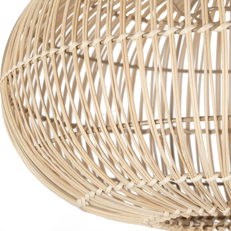 Suspension non électrique en rotin et fer naturel d40cm - Brasil