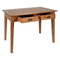 Table à manger 2 tiroirs en sapin et panneau de bois naturel 108x67cm - Terroir